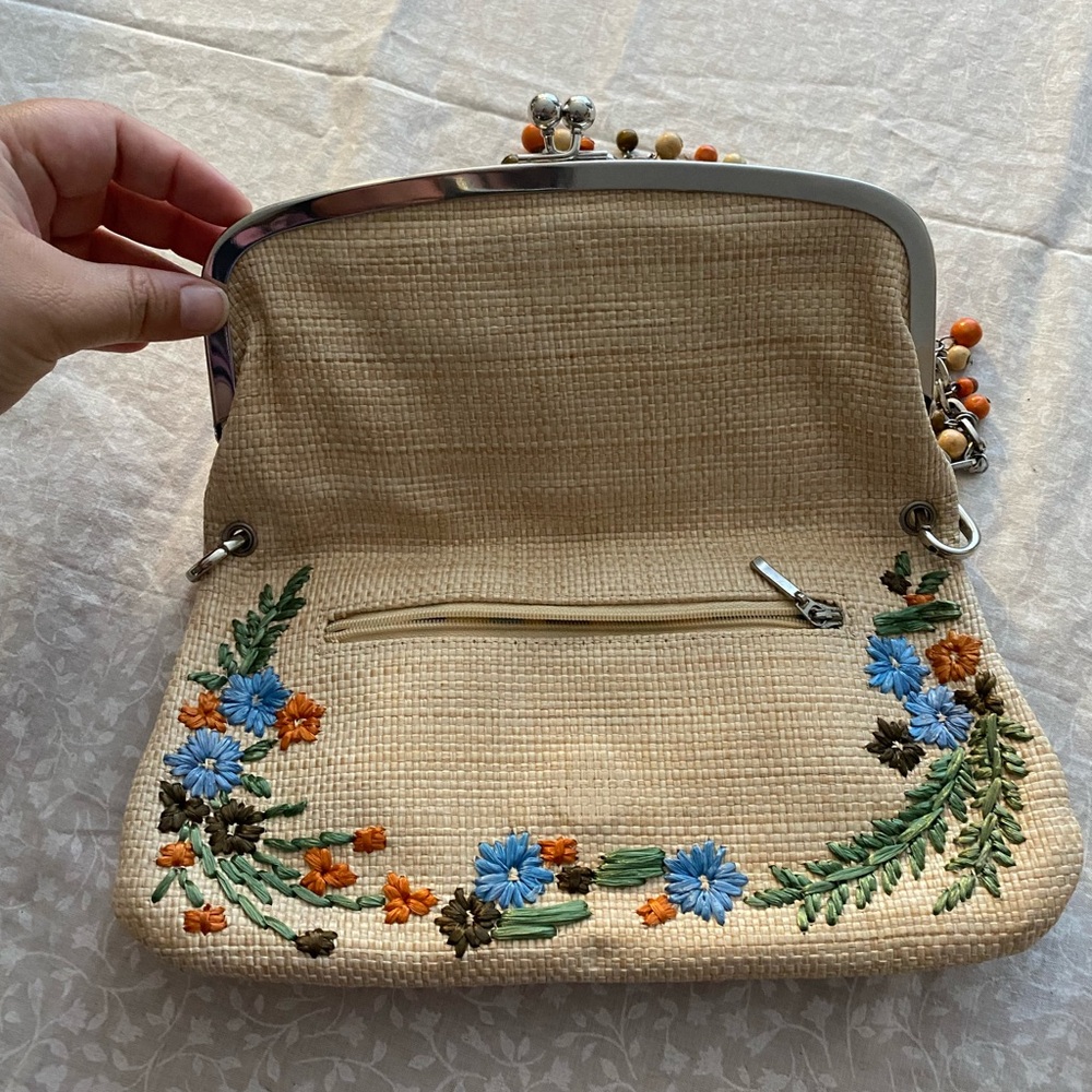 Embroidered Covertible Clutch Purse - Picture 3 of 10